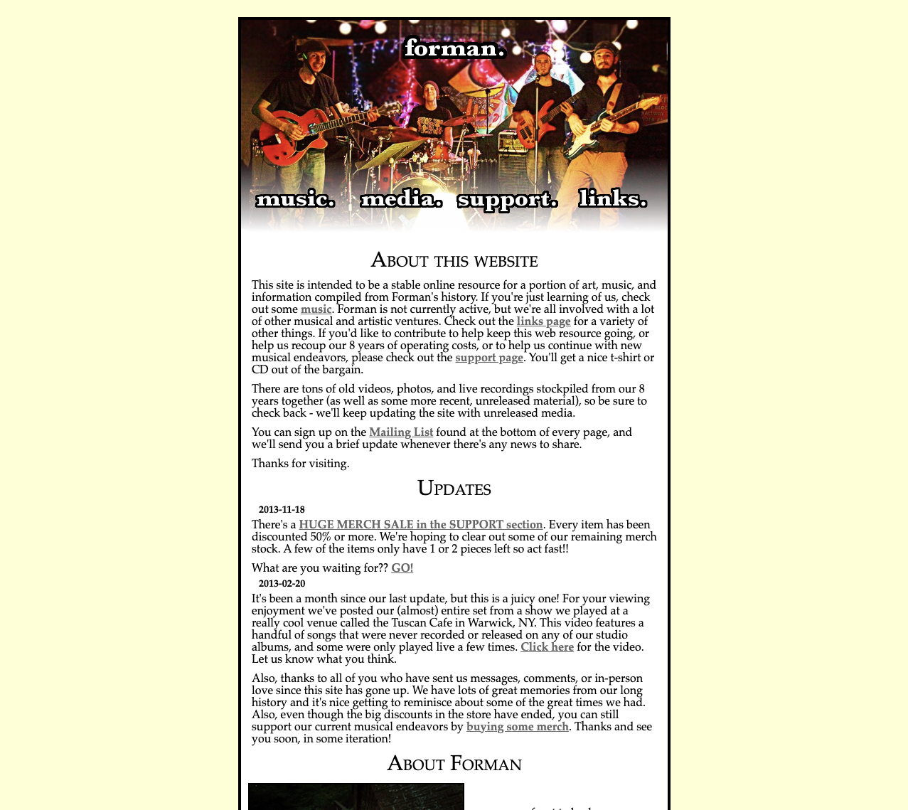 Forman website design